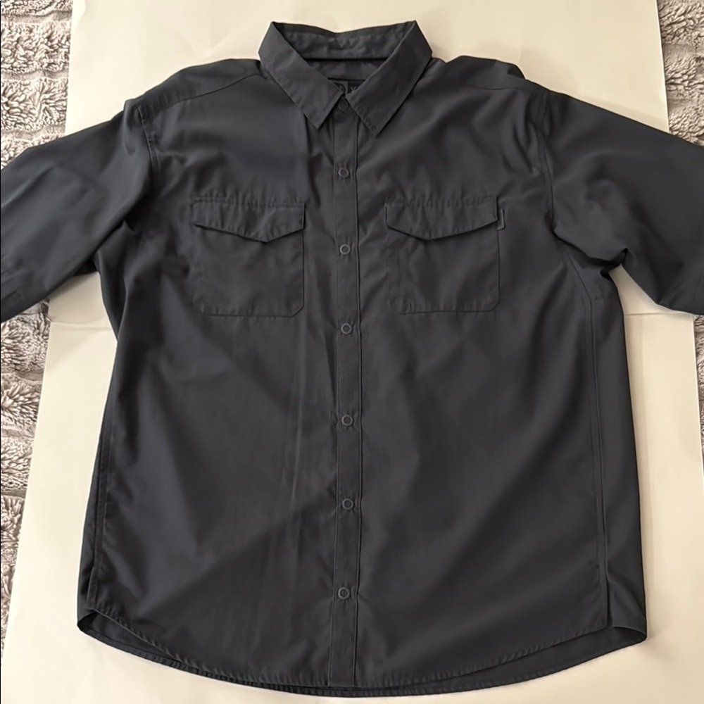 Men's Navy Snap-Up Shirt - XL